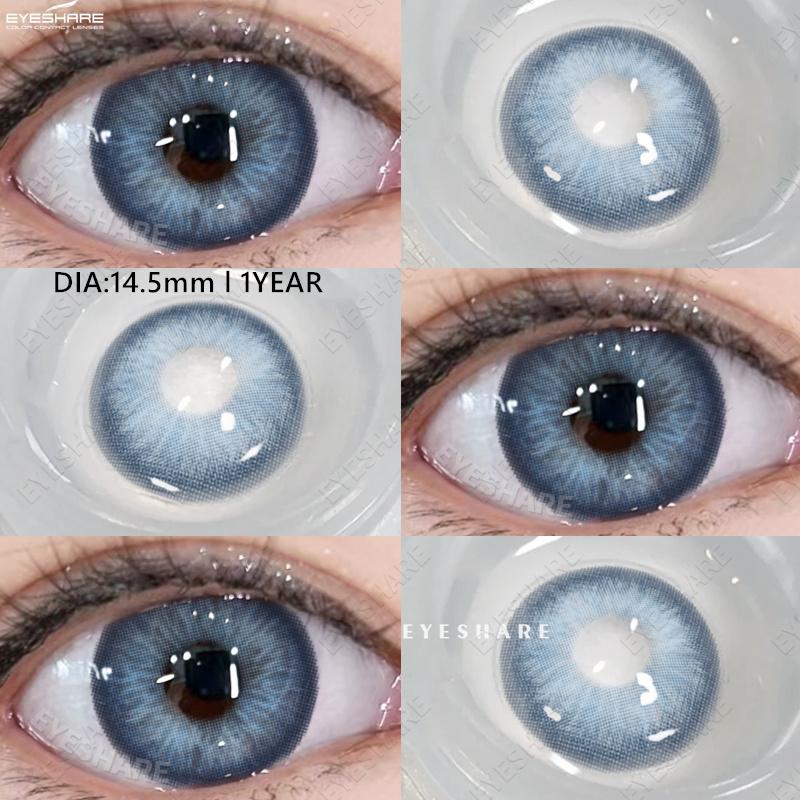 Eyeshare Цветные контактные линзы года Зеленые модные цветные линзы для макияжа глаз Серые натуральные цветные линзы Синие косметические линзы 1 пара