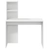 White Desk with Shelf 102 x 50 x 124 cm Engineered Wood