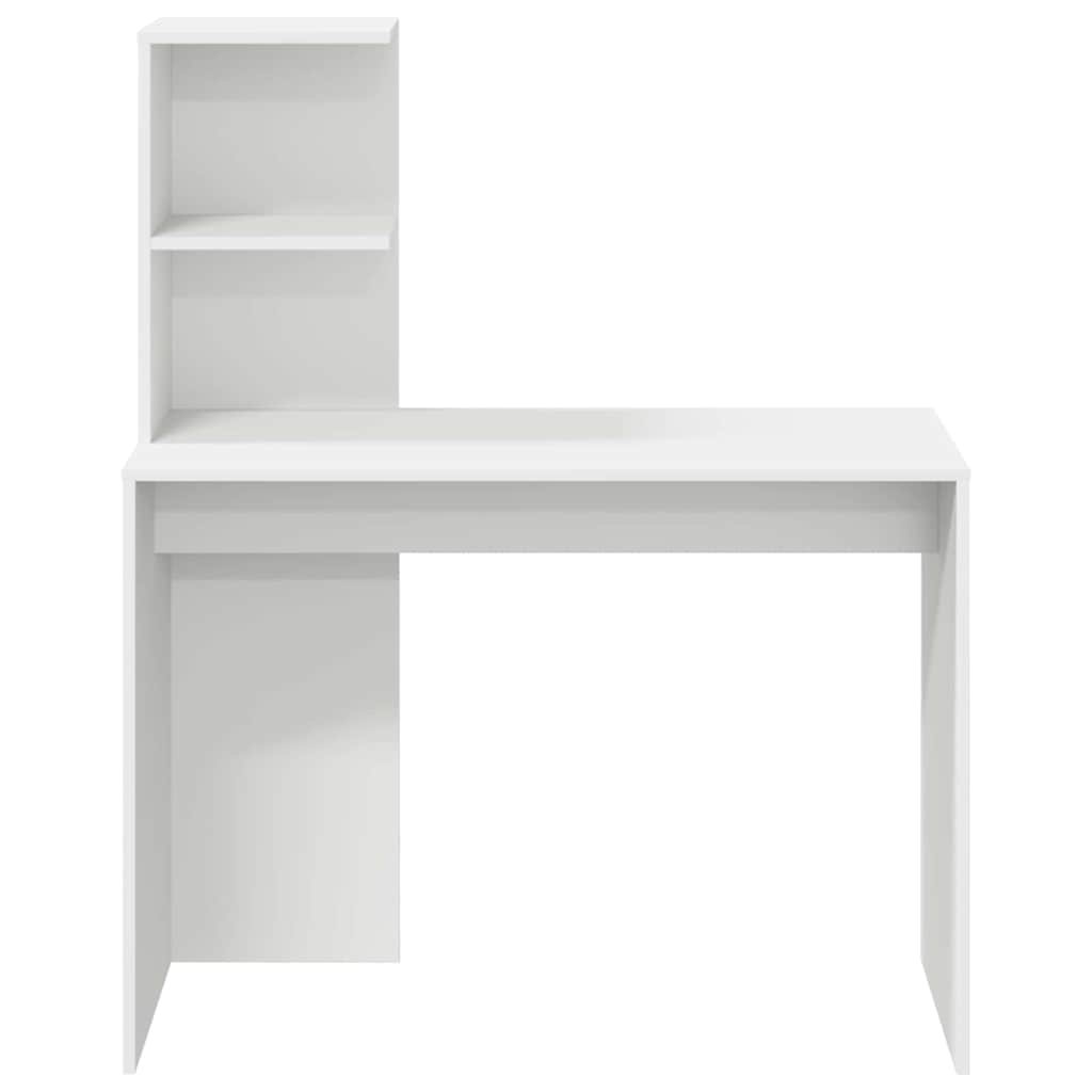 White Desk with Shelf 102 x 50 x 124 cm Engineered Wood