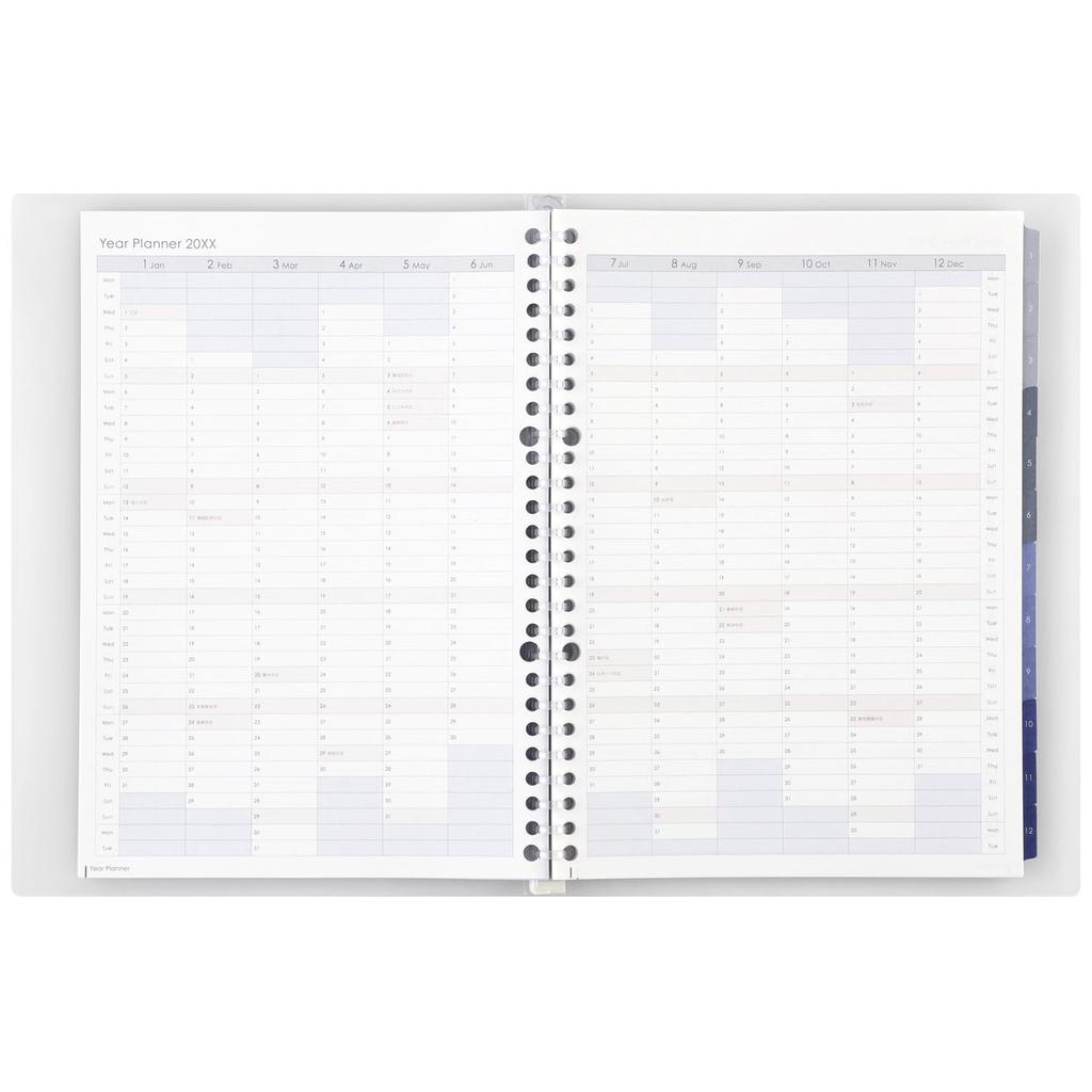 Maruman 2026 Notebook Starts January 2026 Planner, Diary, Monthly, 26-Hole, B5, Clear, FD43-26-98,