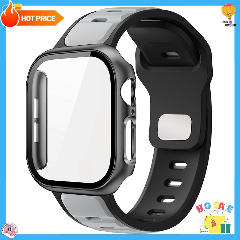 Защитная крышка экрана + Спортивный силиконовый ремешок Для Apple Watch Серии 11 10 9 8 7 6 5 4 SE 3 Мягкий Для Iwatch 46мм 42мм 45 44 41 40 38мм