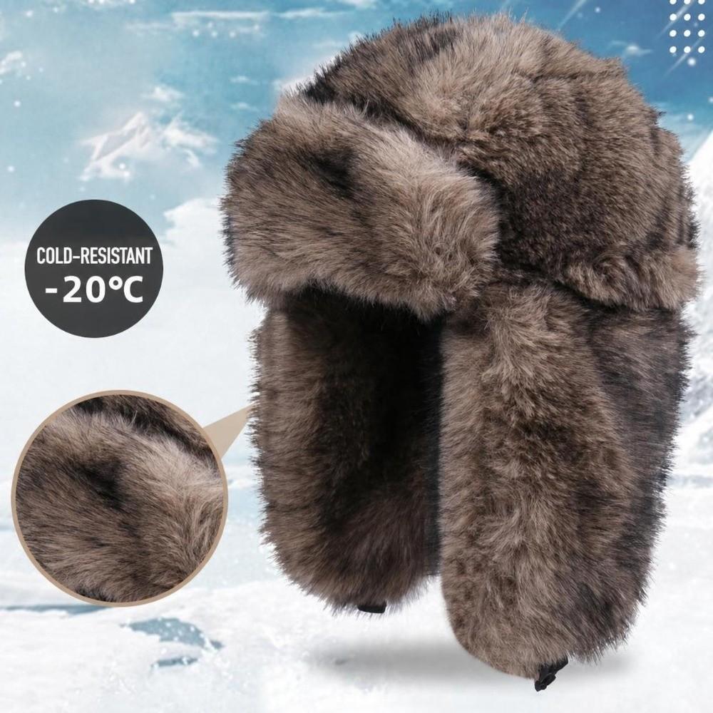 Thick Plush Bomber Hat Fluffy Earflap Hat Fashion Ushanka Hat For Women Men