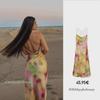 Silk Satin Tie-Dye Suspender Maxi Dress: Women's Backless Beachwear for Spring & Summer