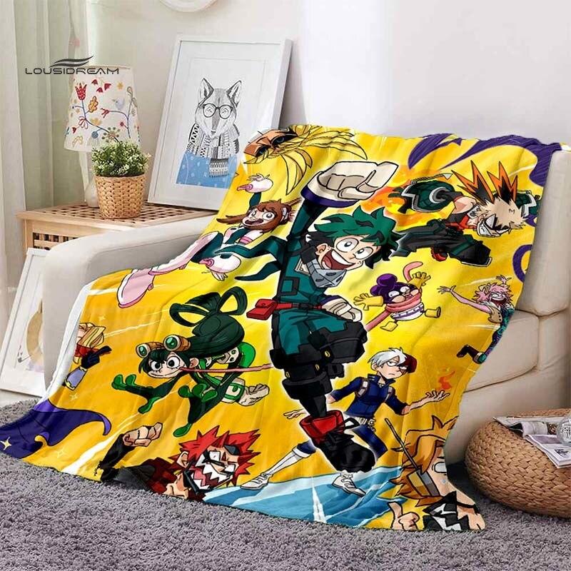 My Hero Academia Movie Design Blankets for Beds Home Travel Adult Flannel Blanket for Couch Bed Living Room Sofa Child Keep Warm
