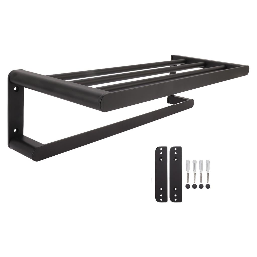 Полки для ванной комнаты, вешалка для полотенец, алюминиевая полка для полотенец, настенное крепление, черная