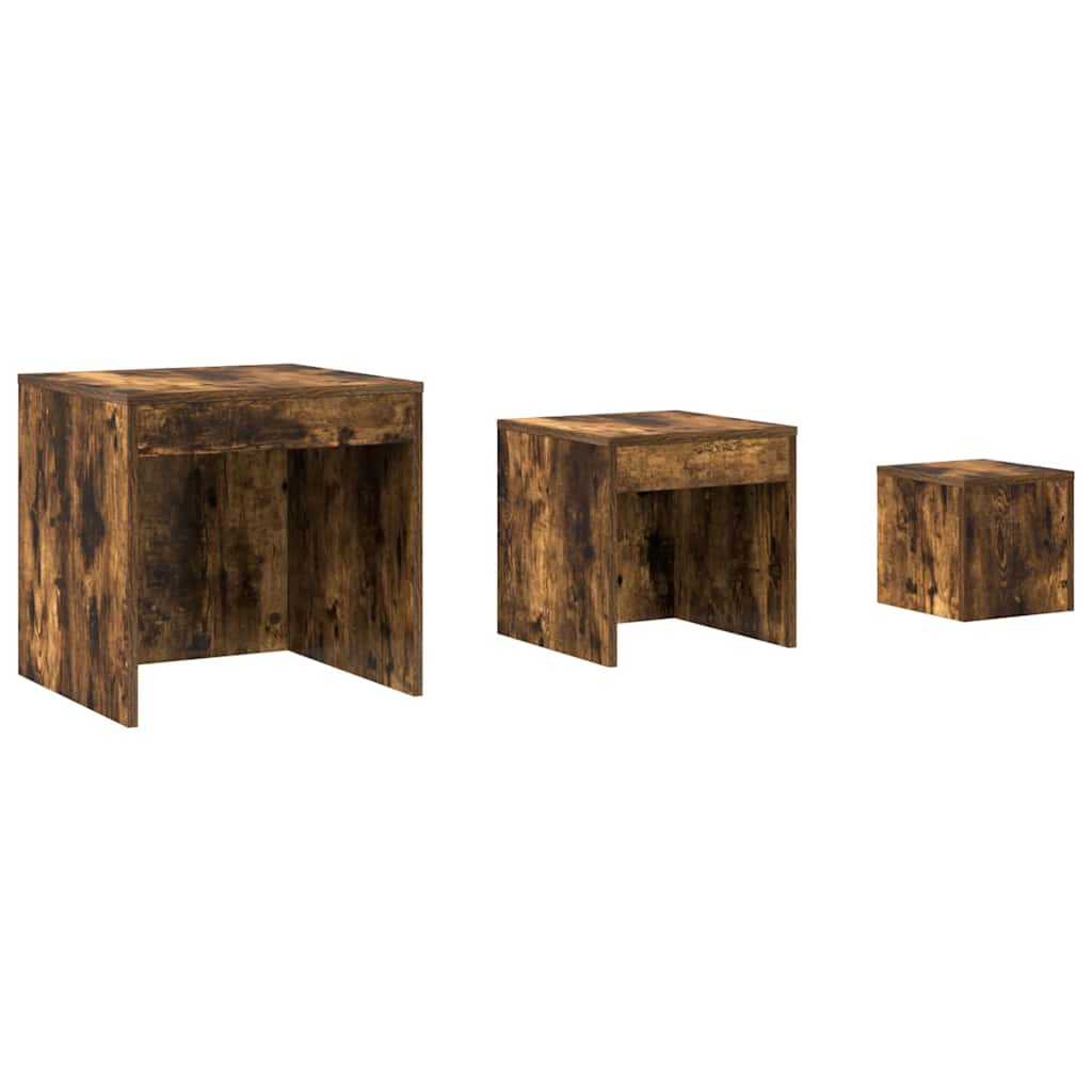 Nesting Tables Set 3 pcs Smoked Oak Effect Particleboard