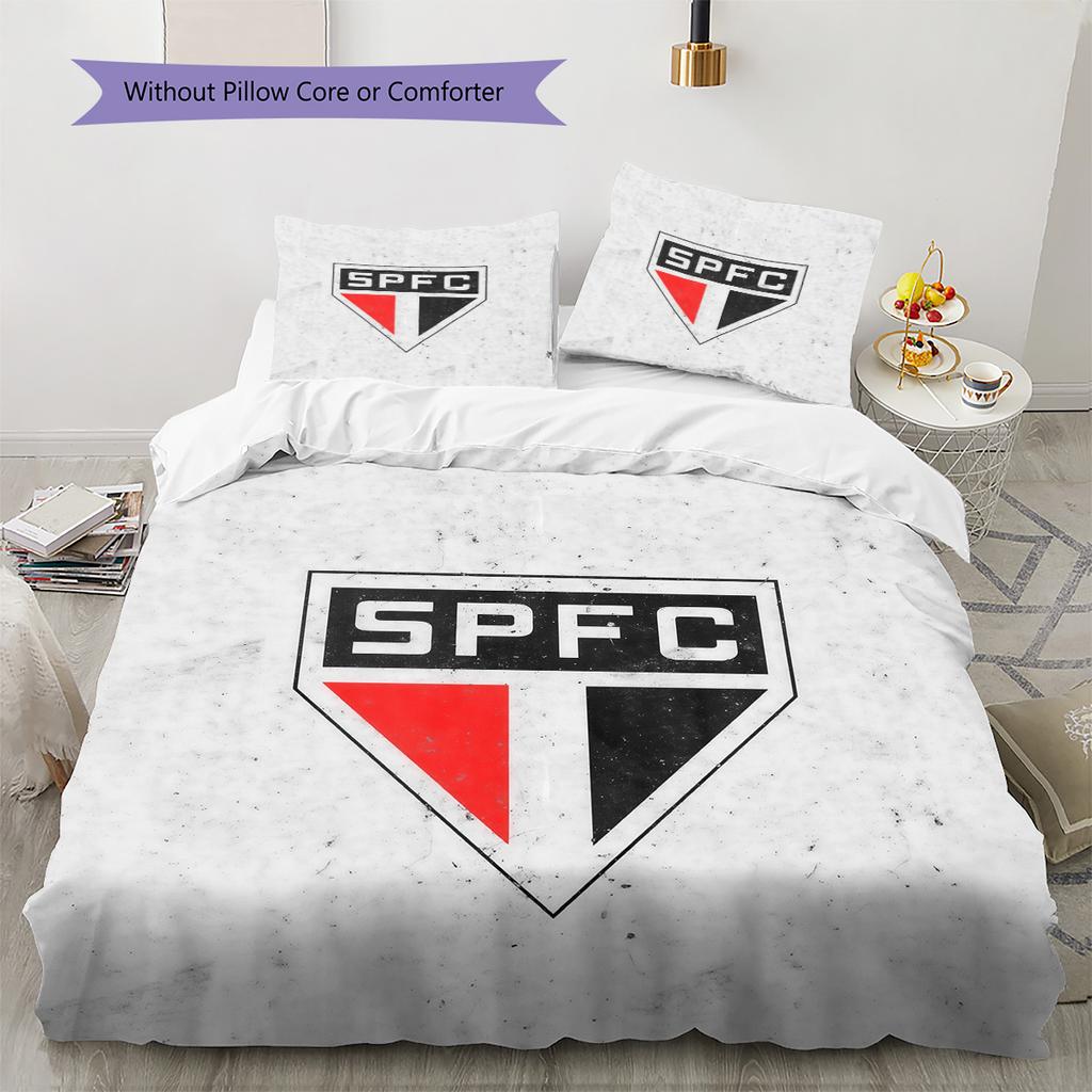 Sao Paulo FC3 Pattern Bedding Quilt Set Home Decoration Gift (1 * duvet cover + 2 * pillowcase without core)