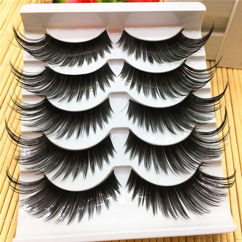 5 Pairs Beauty Thick Handmade Makeup Tools Eye Lashes Extension False Eyelashes Exaggerated Styel
