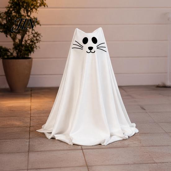 Halloween Ghost Decoration Cat Decoration, Adjustable Cute Standing White Stable Yard Decor for Indoor Table, Fireplace, Home Innovative Design
