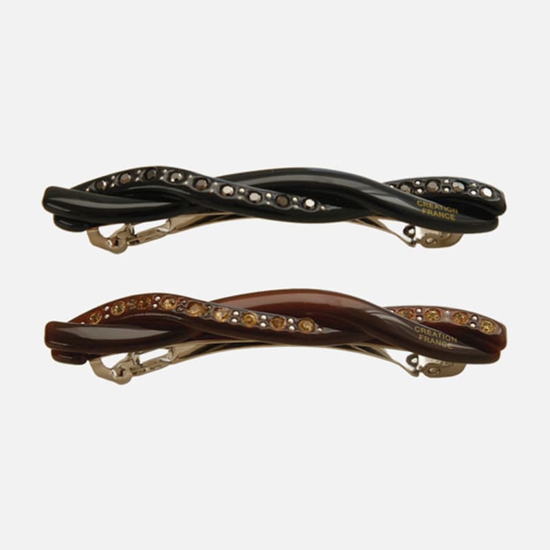 J.Lauren French Cubic Twisted Point Auto Hair Pin Bh0965