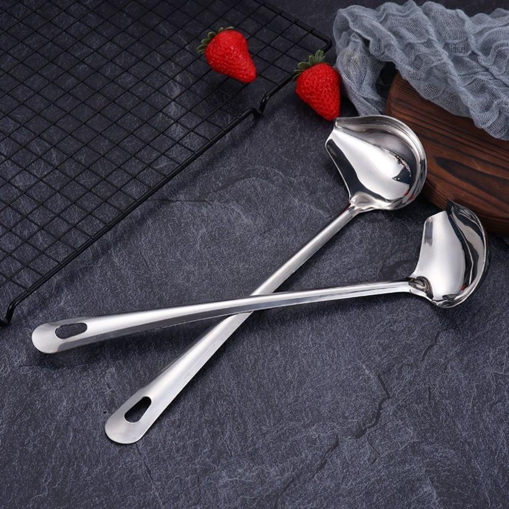 with Spout Drizzle Sauce Spoon Stainless Steel Sauce Spoon Cooking Tools Soup Dipper Paste