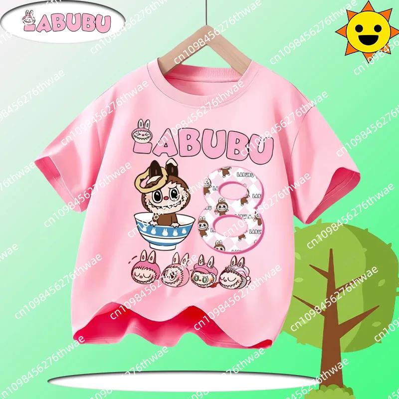 Летняя футболка Laubub для детей 1-12 лет, в подарок, детская футболка с круглым вырезом и коротким рукавом, повседневная футболка для мальчиков и девочек с мультяшным принтом