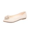 Fashion Women's Large Size Flat Shoes Autumn New Pointed Head Shallow Mouth Flower Light Soft Sole Non-slip Single Shoes