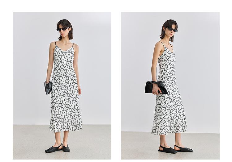 LILY Retro Old Flower Slant Cut Dress for Women