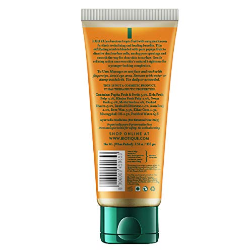 Biotique Bio Papaya Освежающий скраб для удаления загара, 100 г и Biotique Bio Winter Green Корректирующий крем против акне, 15 г