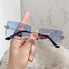 Frame Eyewear Sunglasses for Women Frameless Sunglasses Vintage Sunglasses Rectangle Sunglasses