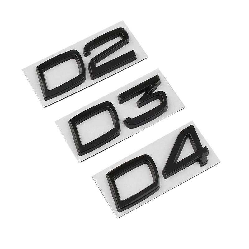 1 шт. Металлический значок-эмблема с надписью D2 D3 D4 D5 D6 D7 для автомобиля, наклейки для Volvo S40 S60 S80 S90 XC40 XC60 XC90 V40 V60 V70 V90 C30