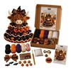 Crochet Yarn Pack with Hook Filling Christmas DIY Quilted Fabric Tree Craft Kit, 3D Padded Patchwork Sewing Set Autumn Festival Decorative Projects