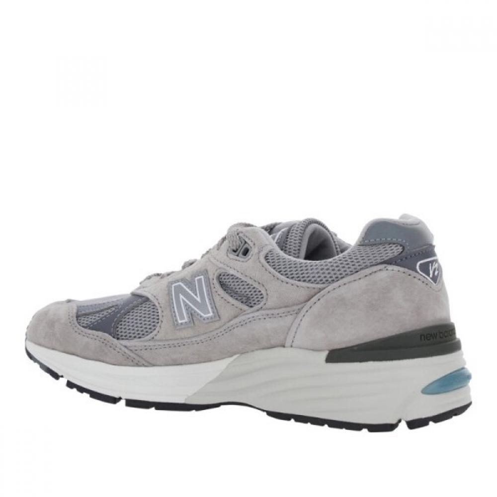 New Balance Grey Logo Detail Round Toe Sneakers U991gl2 Greyd