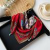 Potato Shiny National Style Silk Scarf Magnetic Buckle Necklace Pendant Square Scarf Neck Scarf Shawl Dual-purpose Sunscreen Scarf