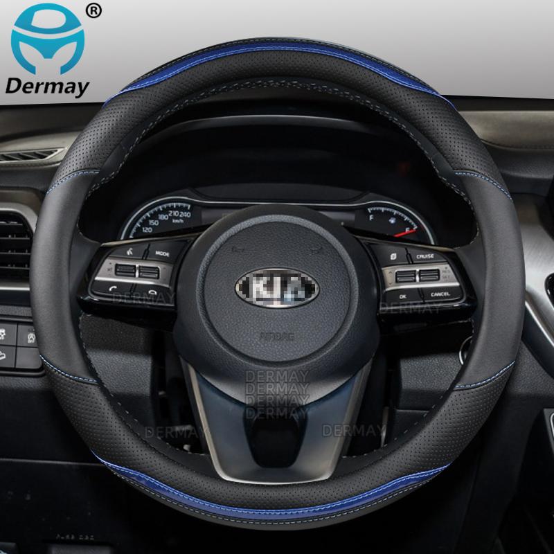 Чехол на руль автомобиля из искусственной кожи для Kia Ceed Sportage Picanto Cerato Seltos Stonic Stinger Soul Rio 3 4 5, автоаксессуары
