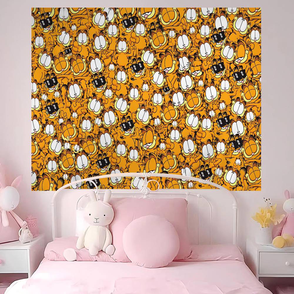 Cartoon Cute Cat GGarfield Colorful Tapestry Wall Hanging Bohemian Wall Tapestries Mandala Wall Hanging Sheets