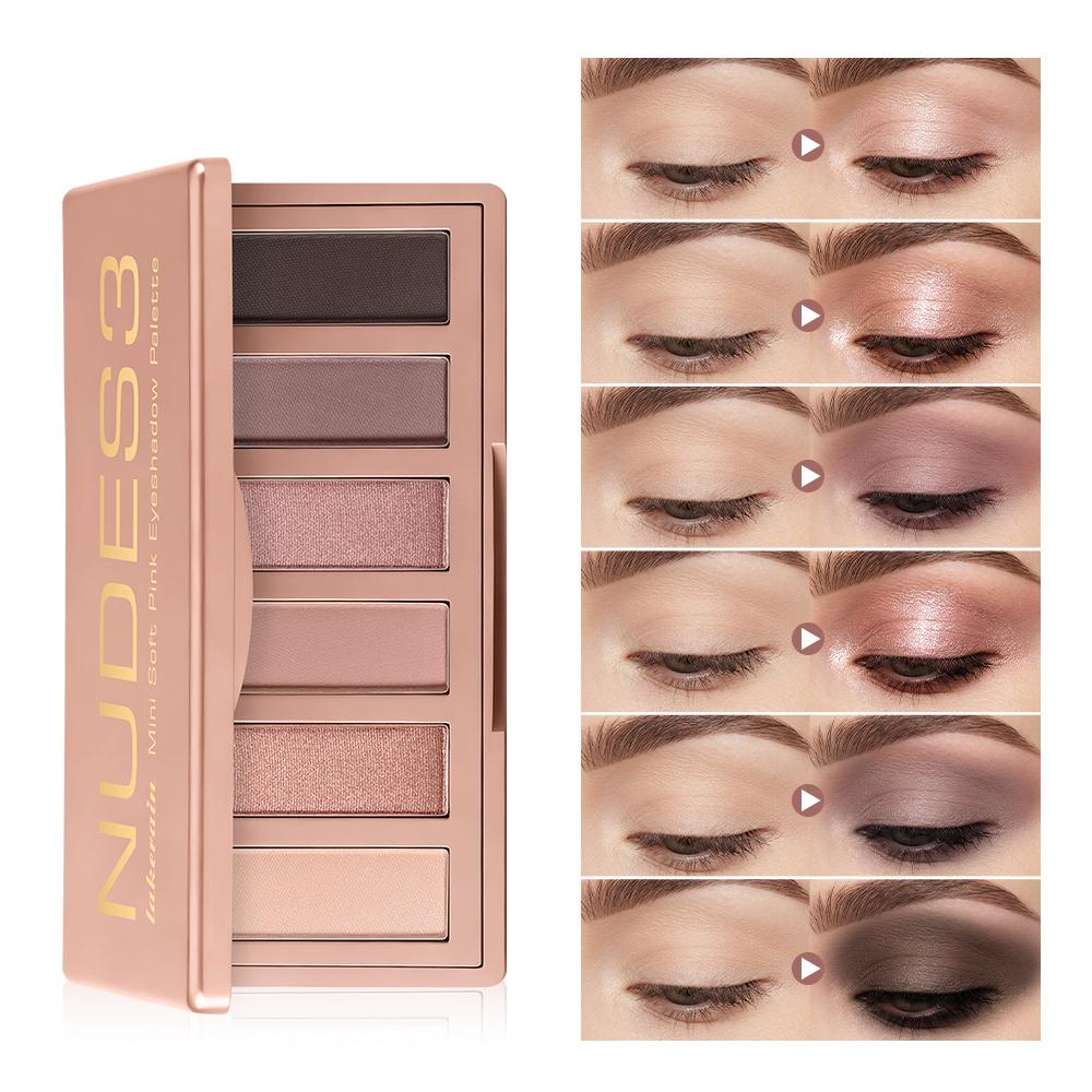 Xiaomi Best Selling Naked2 Basics Eyeshadow Palette, 6 Matte Neutral Contour Shades With Mirror, Velvety Smooth Long Lasting Waterproof