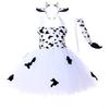 Baby Girls Halloween Cosplay Costume Kids Forest Theme Giraffe Cows Tiger Print Tutu Dress Party
