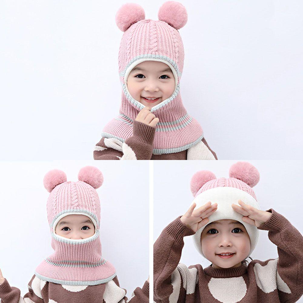 Маска-шапка Зимняя теплая детская шапка-бини Мультяшная шапка-балаклава Детская вязаная шапка Защита шеи и лица