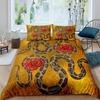 Snake Duvet Cover Set 3D Python Palm Leaf Bedding Set King Size Reptile Tropical Theme Quilt Cover For Kids Boys Girls Teens