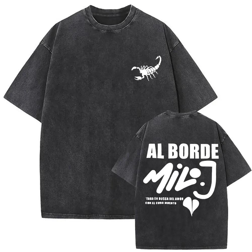 Washed Vintage Rapper Milo J La Vida Era Mas Corta Album Graphic Tshirt Men Women Hip Hop Fashion Pop Music T Shirts Streetwear