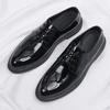 Men's Patent Leather Casual Leather Shoes 2025 Autumn New Item Men's Shiny Leather Shoes Business Formal Wear