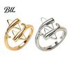 Metal Finger Ring Adjustable Open for Men Women, Golden Silver Plated Statement Ring, Non Tarnish Alloy Jewelry Gift Him Her Women