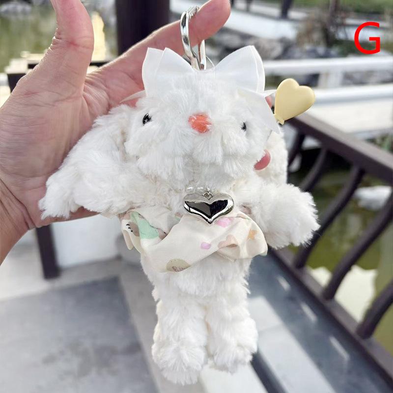 Милый мультяшный пушистый кролик кукла брелок кулон для рюкзака кулон сумка аксессуары креативный чучела животных брелок для подарков
