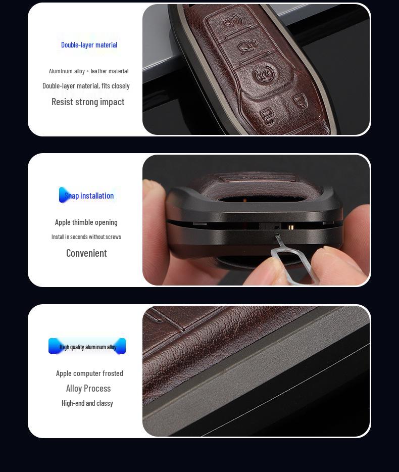 Metal Protective Key Shell for 2015-2017 Ford Mustang - Unisex Design