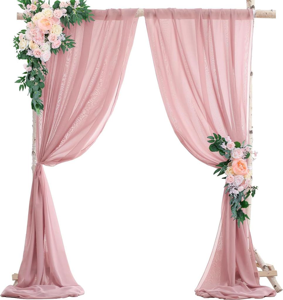 1PC Arch Wedding Veil Lawn Wedding Event Outdoor Decoration Drape Wedding Drapery Table Flag Arrangement