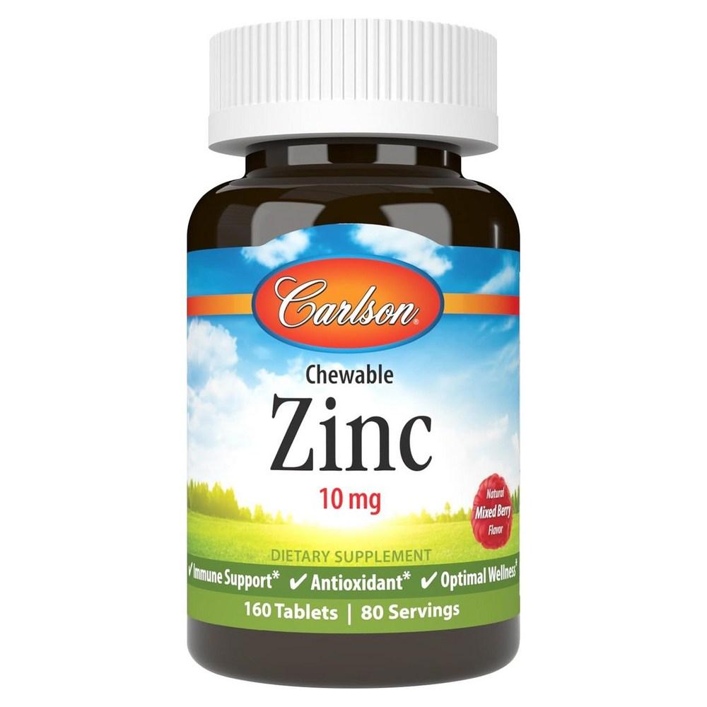 Carlson Labs Chewable Zinc 10mg Natural Mixed Berry Flavor Tablets 1 pcs 160 Tablets