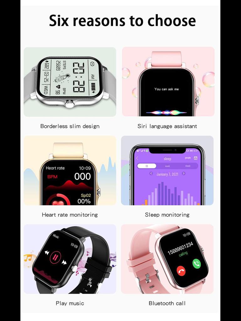 Умные часы Y13: Экран 1,83 дюйма, спортивный браслет, звонки по Bluetooth, шагомер, пульсометр