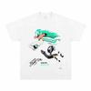 Dynamic Jumping American Football Athlete Graphic Print Lightweight Breathable Short Sleeve Tee Casual Sports Street Fashion Top