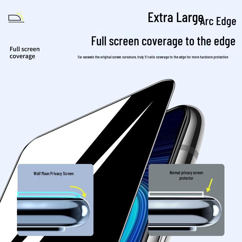 Защитное стекло для экрана Honor X10, Full Edge, Защита от подглядывания, от отпечатков пальцев, от падений