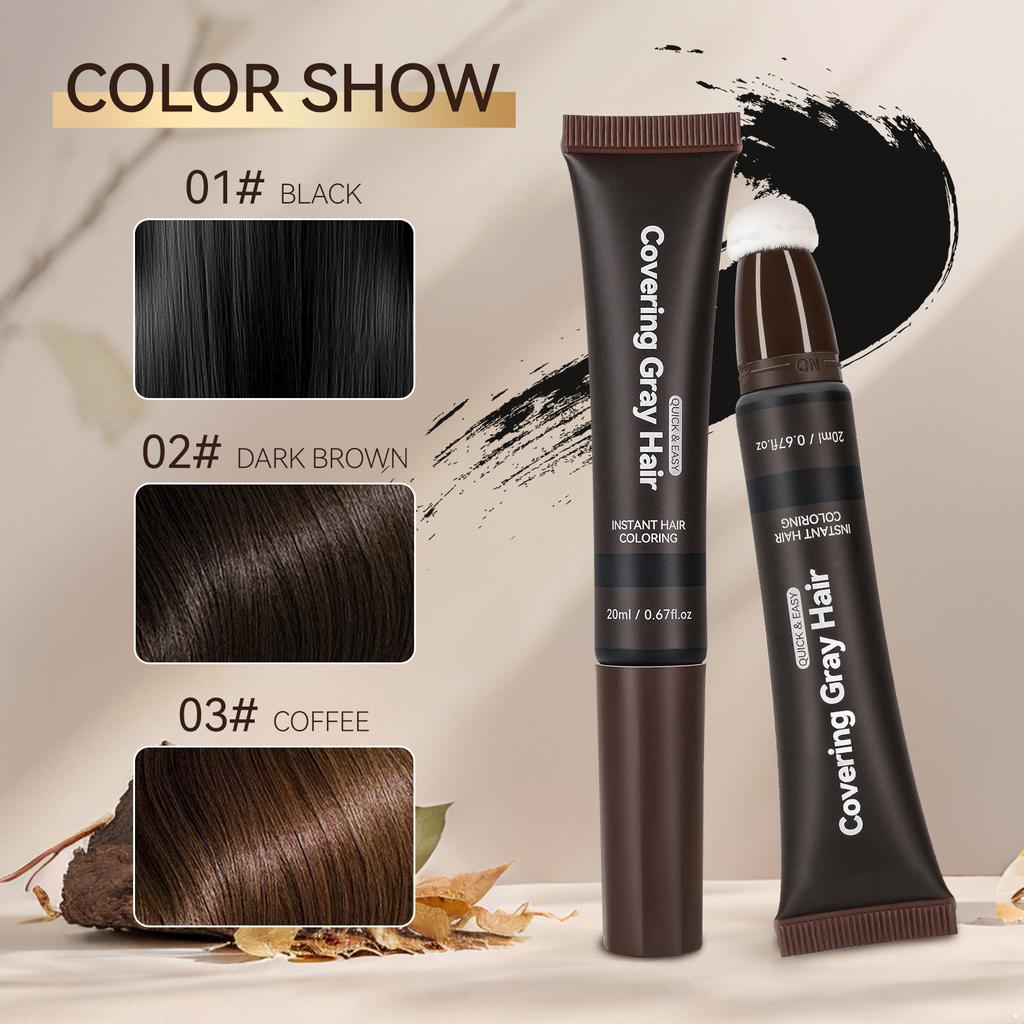 1PC Grey Hair Cover Stick, Quick Application Hair Shading Sponge Pen for Root Touch-Up & Filler, Gentle Formula