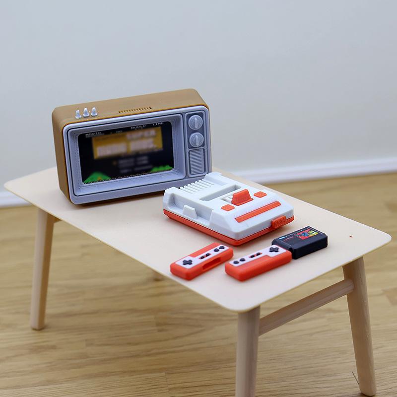 1 шт. 1/12 Кукольный домик Симуляция Миниатюрный Ностальгический Модель ТВ-приставки для игр Декорация сцены гостиной Аксессуары для кукол Игрушки