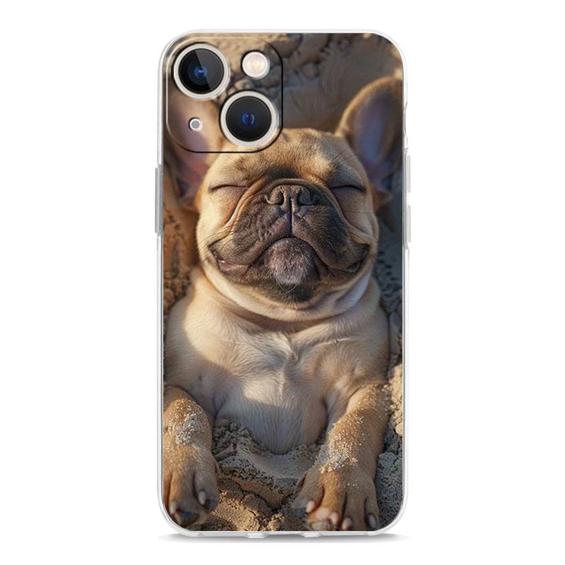 Чехол для телефона iPhone 17 Air Cases iPhone 16 15 12 13 14 Pro Max SE 7 8 Plus iPhone11 Прозрачный Мягкий Чехол Французский Бульдог Собака Питомец