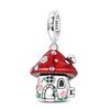 Original 925 Sterling Silver Charms Bead Openable Red Mushroom House Pendant Fit Original Bracelet For Women DIY Jewelry Gift