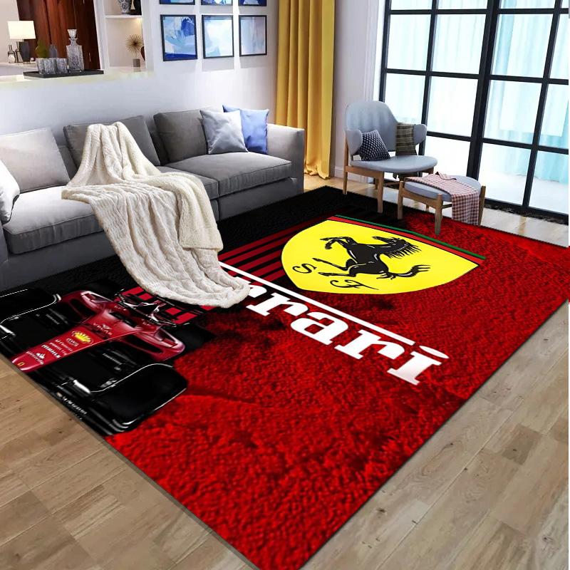 Ковер с узором Ferrari, Коврик для помещений/улицы, для пикника, игровой комнаты, спальни, офиса, гостиной, ковер для декора дома, подарок на день рождения