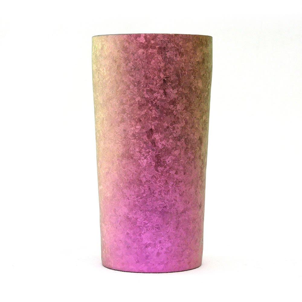 HORIE Titanium Made in Niigata Gradient T08KM350GP Double-Walled Tumbler, Tsubame, Prefecture, Kiln-Crafted, Pink, 350cc,