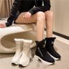 Winter New Round Head Velvet Warm Side Zipper Low Tube Flat Bottom Casual Student Women's Snow Boots