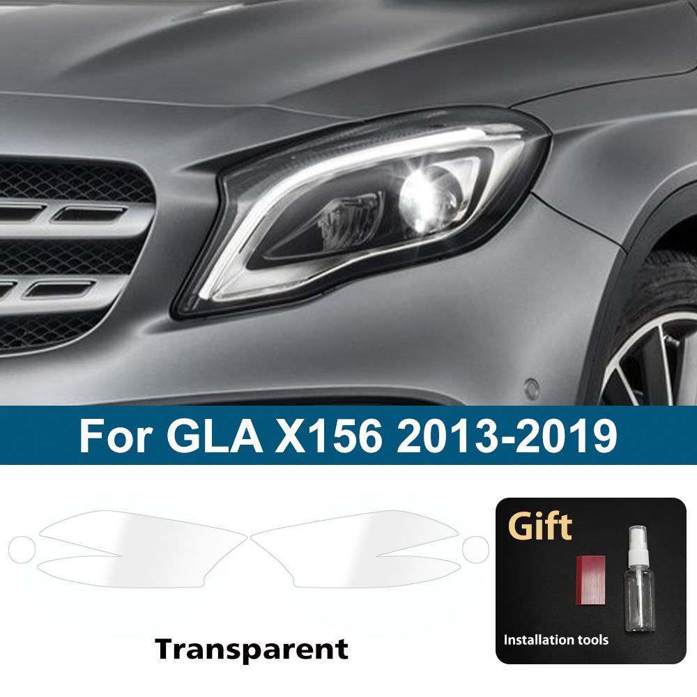 Для Mercedes Benz GLA/GLB/GLC/GLK/GLE/GLS Заранее вырезанная TPU пленка для фар PPF Дымчато-черная Высокоглянцевая Защитная виниловая пленка с защитой от царапин