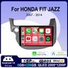 Android 14 Автомобильный Радиоприемник Стерео Для Honda Jazz Fit 2007-2013 Левый руль Мультимедиа Видео Плеер Carplay Auto GPS Навигация