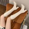 Square Toe Ladies Knee High Shaft Shoes New In Large Size Warm Women's Long Boots 2024 Winter Novelty Boot On Promotion Trend Pu